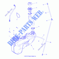 RESERVOIR DE CARBURANT   A14GH9EAW (49ATVCARBURANT14SCRAM) pour Polaris SCRAMBLER XP 1000 HO EPS de 2014