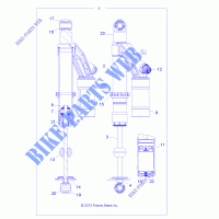 AMORTISSEUR ARRIERE   A14GH8EFI (49ATVAMORTISSEURRR7044080) pour Polaris SCRAMBLER XP 850 HO EPS INTL de 2014