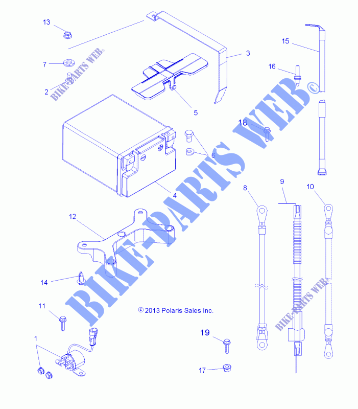 BATTERIE   A14ZN5EAB/C/M/S (49ATVBATTERIE14SP550) pour Polaris SPORTSMAN XP 550 EPS de 2014