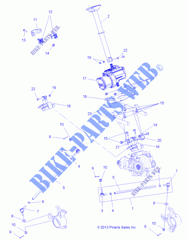 COLONNE DE DIRECTION ASM.   A14ZN5EAB/C/M/S (49ATVDIRECTION14SP550) pour Polaris SPORTSMAN XP 550 EPS de 2014
