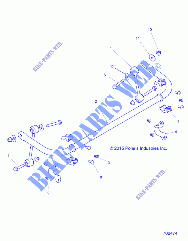BARRE STABILISATRICE, REAR   Z16VDE92AE/AH/AV/AS/AW/N8 (700474) pour Polaris RZR XP TURBO S de 2018