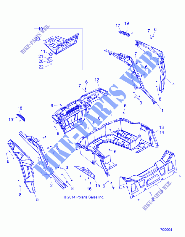 PORTE BAGAGES ARRIERE AND FENDERS   Z15VCE87AT/AV (700004) pour Polaris RZR 4 900 de 2015
