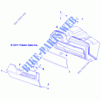 BOITE A GANTS   Z15VHE57AS/AK (49RGRGLOVEBOX12RZR) pour Polaris RZR 570 de 2015