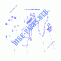 MOTEUR, WATERPUMP IMPELLER and COVER   Z15VHA57AJ/E57AS/AK (49RGRWATERPUMP12RZR570) pour Polaris RZR 570 de 2015