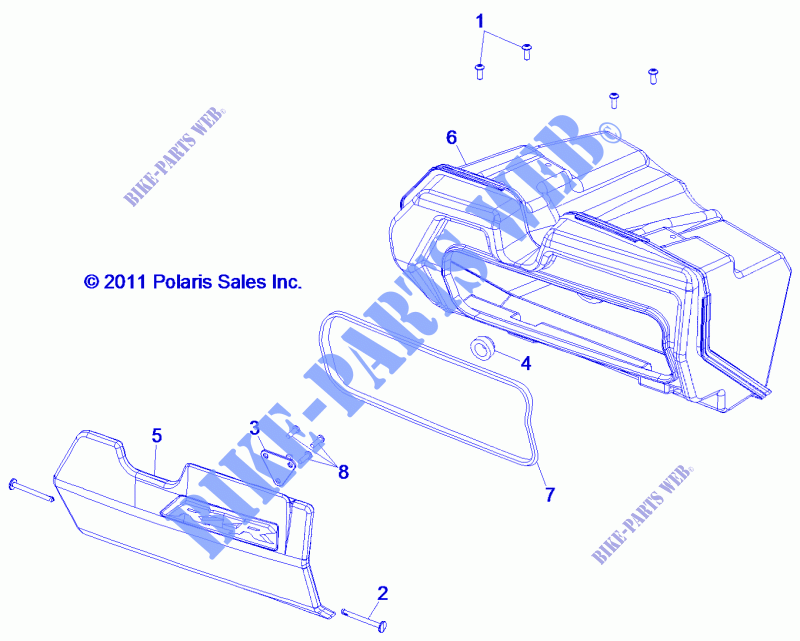 BOITE A GANTS   Z15VHE57AS/AK (49RGRGLOVEBOX12RZR) pour Polaris RZR 570 de 2015