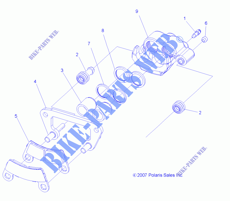 FREIN AVANT CALIPER   Z15VHA57AJ/E57AS/AK (49RGRCALIPER08VISTA) pour Polaris RZR 570 de 2015
