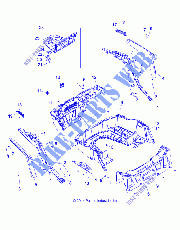 PORTE BAGAGES ARRIERE AND FENDERS   Z15VA87 ALL OPTIONS (49RGRRACKMTG15Z90050) pour Polaris RZR 900 50/55 INCH ALL OPTIONS de 2015