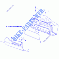 BOITE A GANTS   Z14XE7EAL/X (49RGRGLOVEBOX12RZR) pour Polaris RZR 4 800 EPS LE de 2014