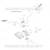 DIRECTION, GUIDON ET COMMODOS   A14MH5EAA/EAC/EAJ (49ATVGUIDON14SP570) pour Polaris SPORTSMAN 570 EFI EPS de 2014