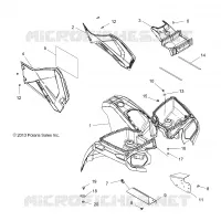 HABITACLE AVANT ET PANNEAUX LATERAUX   A14MH5EAA/EAC/EAJ (49ATVCAB14SP570) pour Polaris SPORTSMAN 570 EFI EPS de 2014