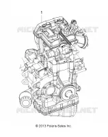 MOTEUR COMPLET   A14MH5EAA/EAC/EAJ (49RGRSB14SP570) pour Polaris SPORTSMAN 570 EFI EPS de 2014