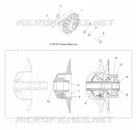 SYSTÈME DE TRANSMISSION, SECONDARY CLUTCH   A14MH5EAA/EAJ (49ATVCLUTCHDRIVEN11SP500) pour Polaris SPORTSMAN 570 EFI EPS de 2014