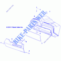 BOITE A GANTS   Z14XT9EAO (49RGRGLOVEBOX12RZR) pour Polaris RZR 4 900 LE de 2014