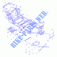 CHASSIS, CHASSIS AND SKID PLATE   Z14XT9EAO (49RGRFRAME12RZRXP4) pour Polaris RZR 4 900 LE de 2014