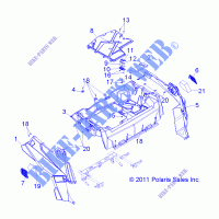 PORTE BAGAGES ARRIERE and FENDERS   Z14XT9EAO (49RGRRACKMTG12RZRXP900) pour Polaris RZR 4 900 LE de 2014