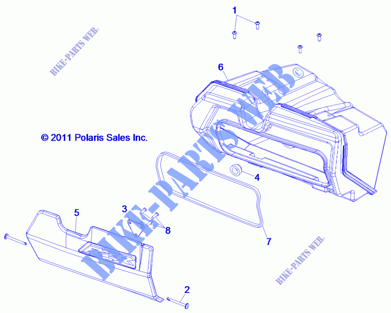 BOITE A GANTS   Z14VH6EAI (49RGRGLOVEBOX12RZR) pour Polaris RZR 570 / EPS LE de 2014