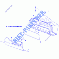 BOITE A GANTS   Z14JT87AD/9EAO/9EAOL/9EAL (49RGRGLOVEBOX12RZR) pour Polaris RZR 900 / EPS LE de 2014