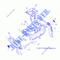 PORTE BAGAGES ARRIERE and FENDERS   Z14JT9EFX (49RGRRACKMTG13RZRXP900I) pour Polaris RZR 900 INTL de 2014