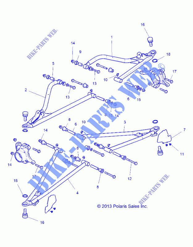 SUSPENSION AVANT CONTROL ARMS   Z14ST1EAM/EAW/EAK/EAN/EFW (49RGRSUSPFRT14RZR1000) pour Polaris RZR XP 1000 EPS de 2014