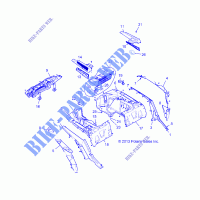 PORTE BAGAGES ARRIERE AND FENDERS   Z146T1EAM/EAW (49RGRRACKMTG1410004) pour Polaris RZR XP 4 1000 EPS de 2014