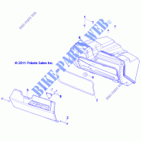 BOITE A GANTS   R13XT9EAL (49RGRGLOVEBOX12RZR) pour Polaris RZR 4 XP JAGGED X de 2013