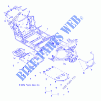 CHASSIS, CHASSIS AND SKID PLATE   R13XT9EAL (49RGRFRAME13JAGX) pour Polaris RZR 4 XP JAGGED X de 2013