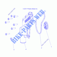 MOTEUR, WATERPUMP IMPELLER and COVER   R13VH57AD/6EAK (49RGRWATERPUMP12RZR570) pour Polaris RZR 570 EFI de 2013