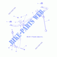 BARRE STABILISATRICE, FRONT   R13VH57FX (49RGRSTABILIZERFRT12RZR570) pour Polaris RZR 570 EFI INTL de 2013
