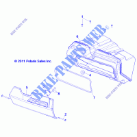 BOITE A GANTS   R13VH76AC/AD/AN/AS/EAI (49RGRGLOVEBOX12RZR) pour Polaris RZR 800 EFI de 2013