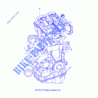 MOTEUR COMPLET   A14MH57TD (49RGRSB14SP570) pour Polaris SPORTSMAN 570 EFI HD de 2014
