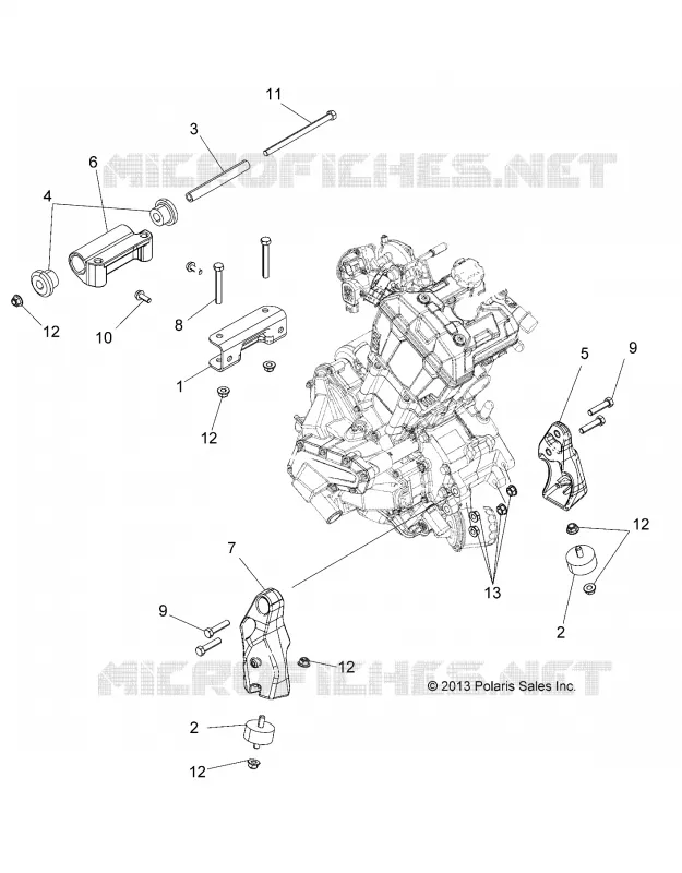 MOTEUR, MOUNTING - A14MH57TD (49ATVMOTEURMTG14SP570) Polaris SPORTSMAN 570 2014 SPORTSMAN 570 EFI HD  SPORTSMAN 570 EFI HD - A14MH57TD