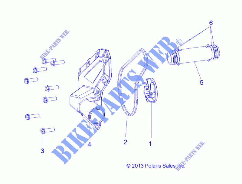 MOTEUR, WATERPUMP IMPELLER and COVER   A14MH57TD (49ATVWATERPUMP14SP570) pour Polaris SPORTSMAN 570 EFI HD de 2014