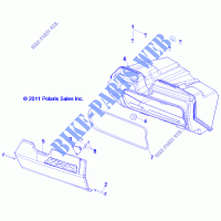 BOITE A GANTS   R13XT87AA/9EAK (49RGRGLOVEBOX12RZR) pour Polaris RZR XP 4 900 EFI de 2013