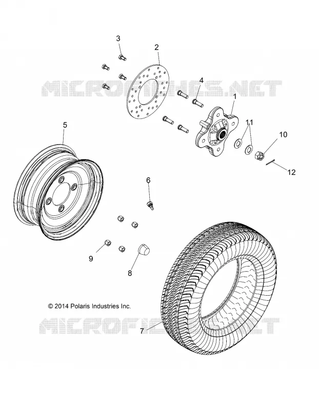 ROUES, REAR - L17U2NAFLA (49LEVROUESRR14EM) Polaris GEM  ELECTRIC 2017 eM 1400   EM1400  (R01) - L17U2NAEFA/EMA/FLA