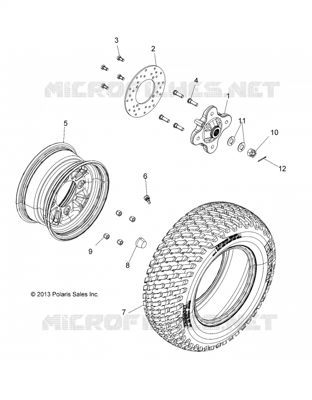 ROUES, REAR - L16U2NAEFA/EMA (49LEVROUESRR14EM) Polaris GEM  ELECTRIC 2016 eM 1400   EM1400  (R04) - L16U2NAEFA/EMA/FLA