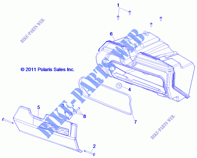 BOITE A GANTS   R12XT87AA/9EAS (49RGRGLOVEBOX12RZR) pour Polaris RZR 4 XP 900 de 2012