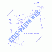 BARRE STABILISATRICE, FRONT   R12VH57FX (49RGRSTABILIZERFRT12RZR570) pour Polaris RZR 570 EFI INTL de 2012