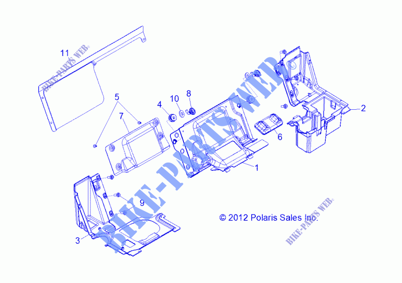 SIEGE DIVIDER   R12JT87AB/AD/AS/AW/9EAW (49RGRSIEGEDVD12RZR900) pour Polaris RZR XP 900 EFI de 2012