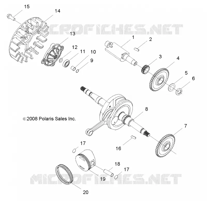 MOTEUR, VILEBREQUIN AND PISTON - R11VA17AA (49RGRPISTON09RZR170) Polaris RZR 170 2011 RZR 170  RZR 170 - R11VA17AA