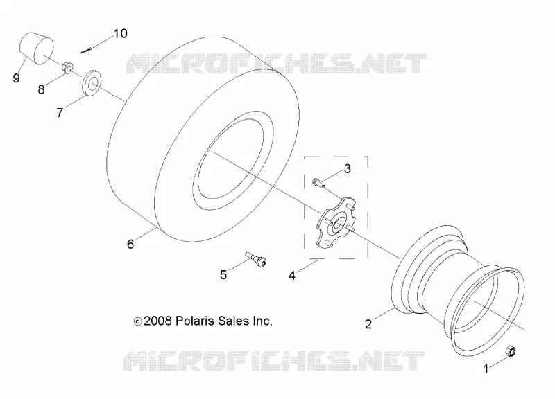 ROUES, REAR - R11VA17AA (49ATVROUEREAR09RZR170) Polaris RZR 170 2011 RZR 170  RZR 170 - R11VA17AA