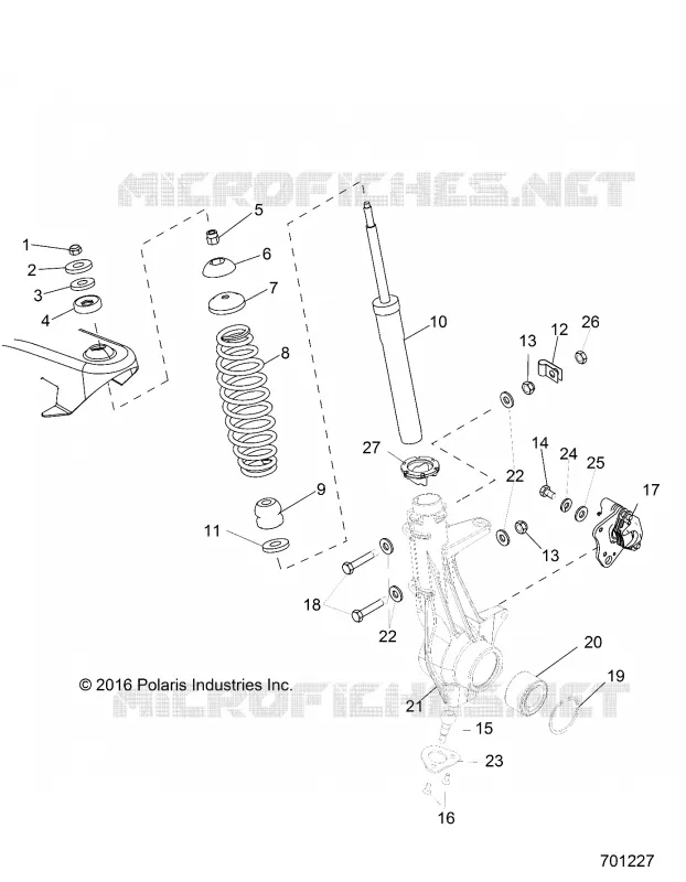 SUSPENSION AVANT STRUT - R17RMAE4G8/G9/N8/MAI4G8 (701227) Polaris RANGER ELECTRIC 2019 RANGER EV  RANGER EV