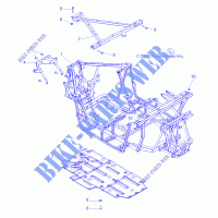 CHASSIS, CHASSIS AND SKID PLATE   R10VH76 ALL OPTIONS/VY76AZ (49RGRFRAME09RZR) pour Polaris RZR 800 EFI de 2010