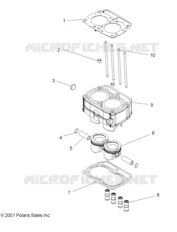 PISTON ET CYLINDRE - R08VH76AD/AG (49ATVCYLINDER08VISTA) Polaris RZR 800 2008 RZR 800 EFI  RZR 800 EFI - R08VH76AD/AG