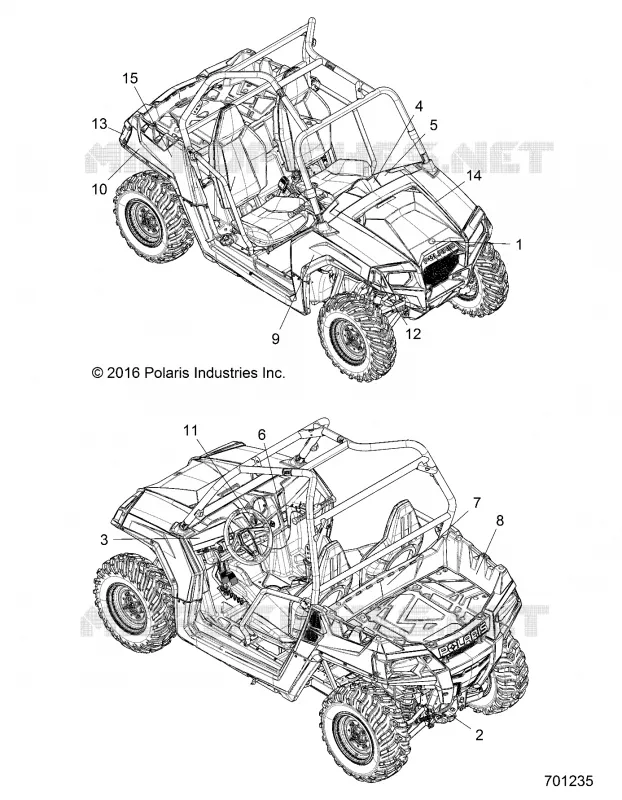 EMBLEMES - Z17VHA57A2/E57AU (701235) Polaris RZR 570 2019 RZR 570  RZR 570