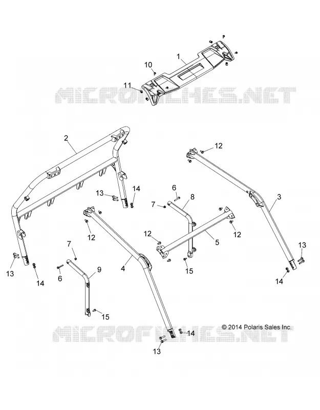 CHASSIS, CAB CADRE - Z16VBE99AK/AW/AB (49RGRCAB15RZR900) Polaris RZR 1000 2019 RZR 1000 S4  RZR S4 1000