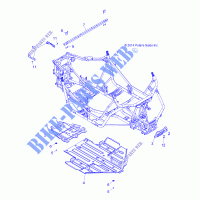 CHASSIS, CHASSIS AND SKID PLATE   Z16VBE87FR/NR/JR (49RGRFRAME15RZR900) pour Polaris RZR RS1 de 2019