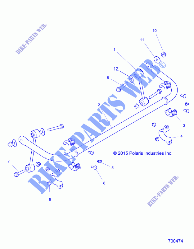 BARRE STABILISATRICE, REAR   Z16VFE92AE/AH/AS/AW (700474) pour Polaris RZR XP 4 TURBO  de 2016