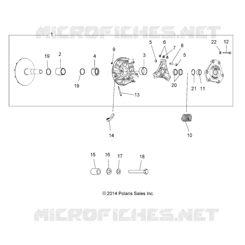 SYSTÈME DE TRANSMISSION, PRIMARY CLUTCH - A14YN8EAJ/EAT (49MVCLUTCHDRV12SP850) Polaris SPORTSMAN 850 2014 SPORTSMAN WV850 HO TERRAINARMOR  SPORTSMAN 850 WV - A14YN8EAJ/EAT