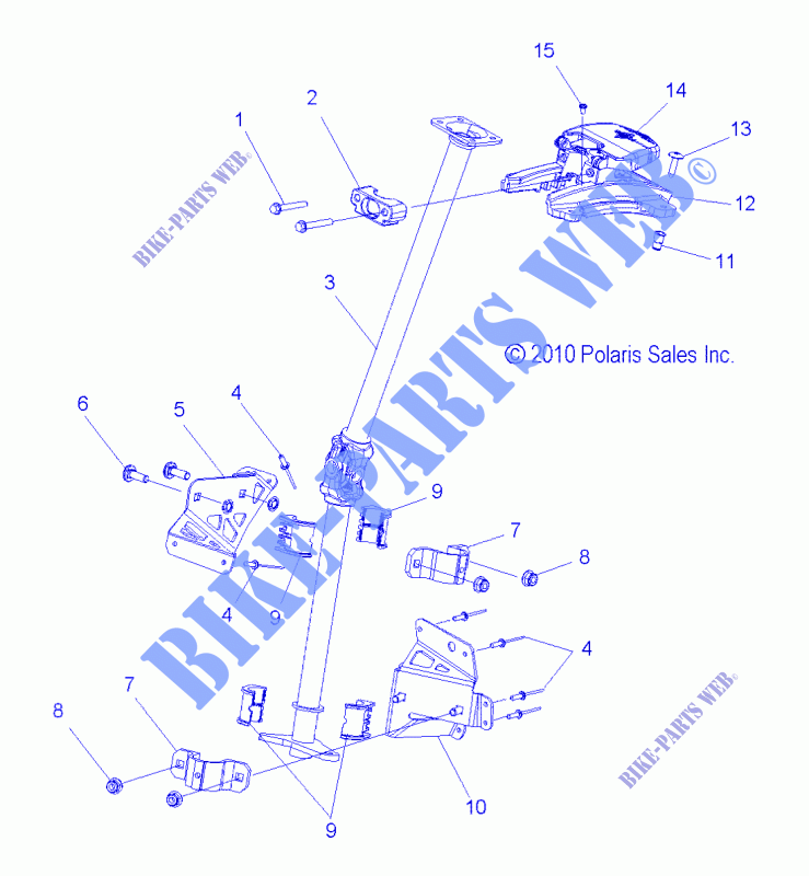 COLONNE DE DIRECTION REGLABLE   S14PT6HSL/HEL (49SNOWDIRECTION11600TRG) pour Polaris IQ LXT de 2014