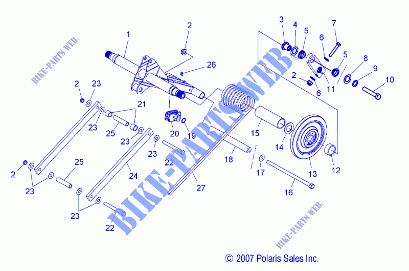 SUSPENSION, BRAS DE SUSPENSION ARRIERE   S14MX6JSA/JEA (49SNOWTORQUEREAR08600RR) pour Polaris RACER de 2014